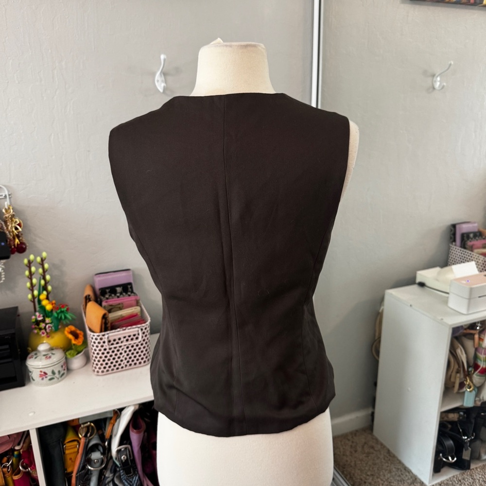 Dark Brown Button Down Vest - image 4